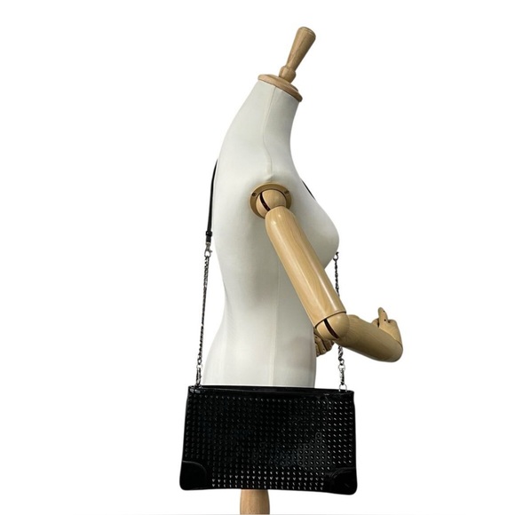 CHRISTIAN LOUBOUTIN STUDDED PATENT LEATHER CROSSBODY / CLUTCH BAG - Picture 4 of 10